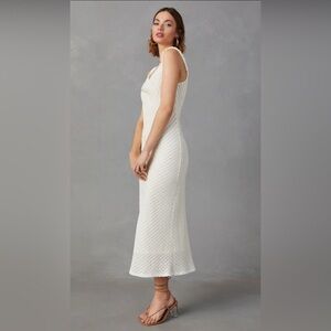 NWT Vici X Skylar Rose Cordera Textured Cowl Neck Midi Dress in Cream, Medium